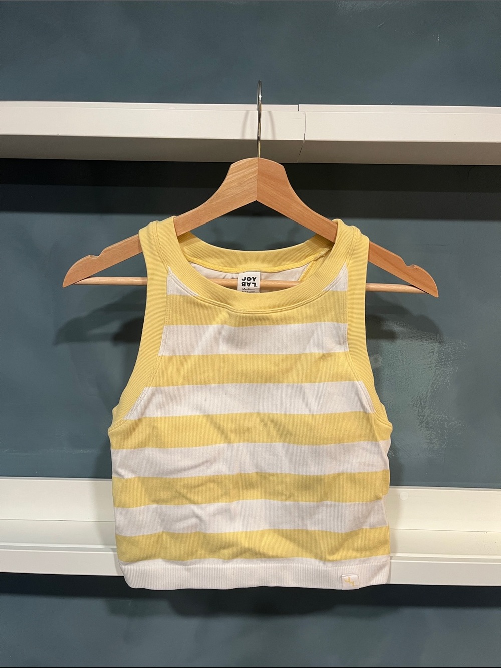 JoyLab Yellow and White Striped Tank Top